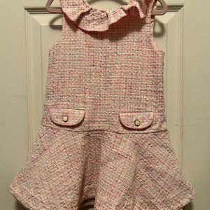 Janie & Jack Pink Pastel Tweed Sleeveless Dress